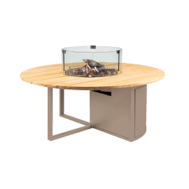 Cosiloft 120 fire pit round sandy beige / teak