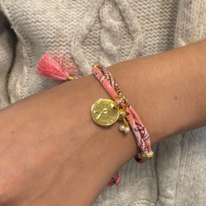24179 pink ribbon armband