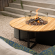 Cosiloft 120 fire pit round black / teak
