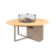 Cosiloft 120 fire pit round sandy beige / teak