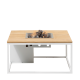 Cosiloft 100 lounge table white / teak