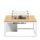 Cosiloft 100 lounge table white / teak