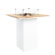 Cosiloft 100 bar table white / teak