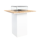 Cosiloft 100 bar table white / teak