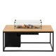 Cosiloft 120 lounge table black / teak