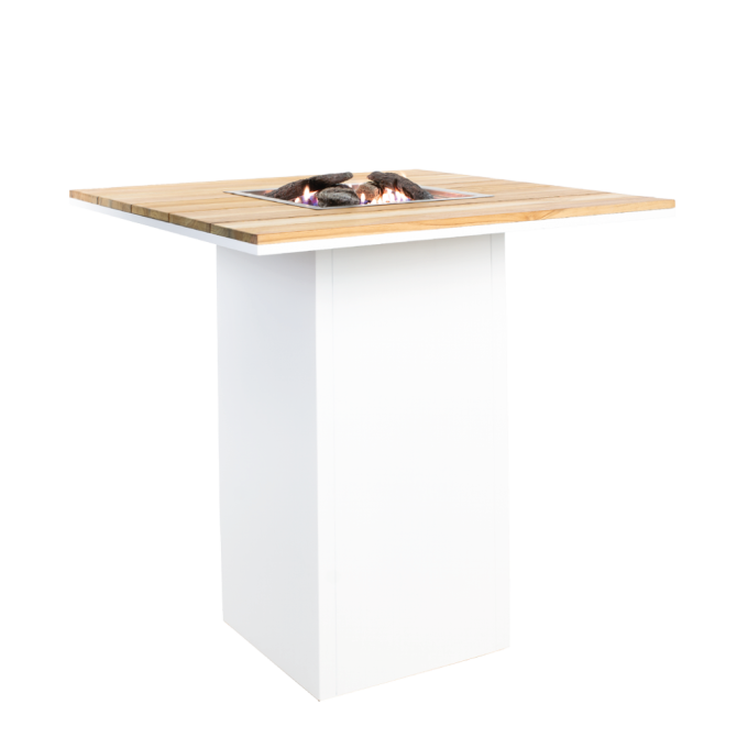 Cosiloft 100 bar table white / teak