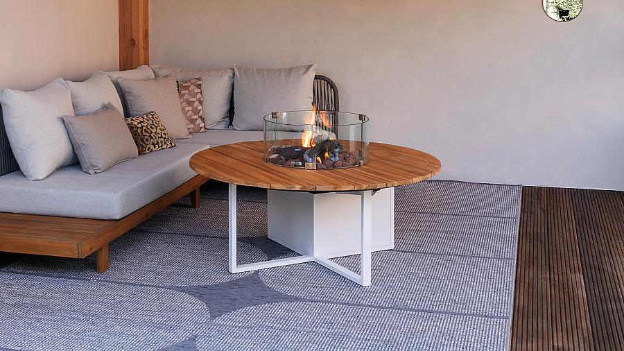 Cosiloft 120 round white / teak