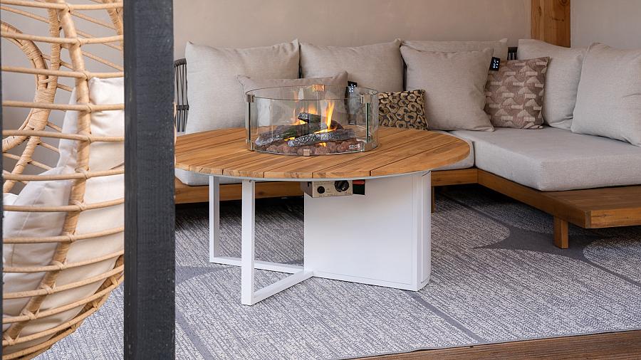 Cosiloft 120 round white / teak