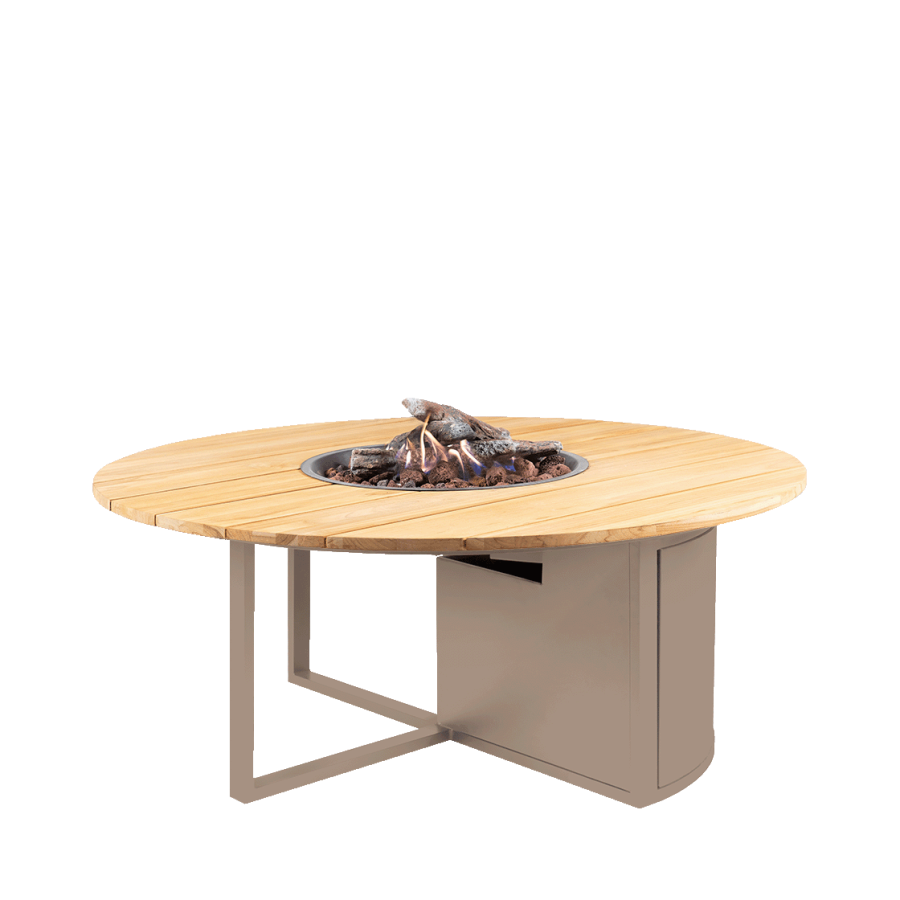 Cosiloft 120 fire pit round sandy beige / teak