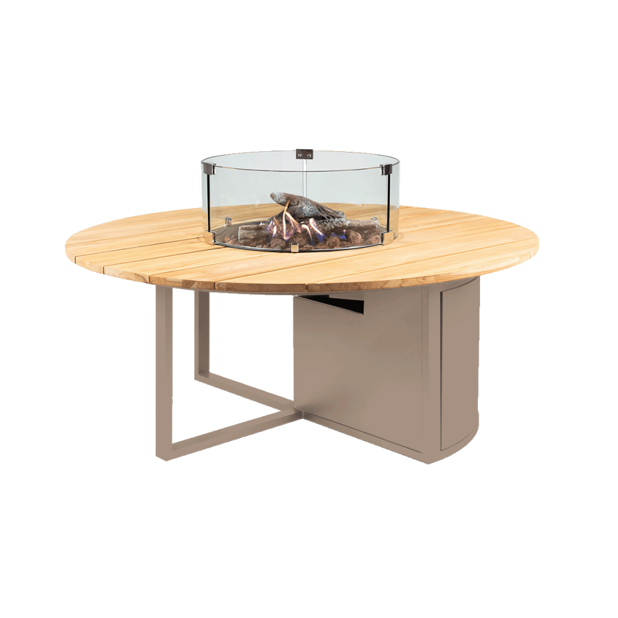 Cosiloft 120 fire pit round sandy beige / teak