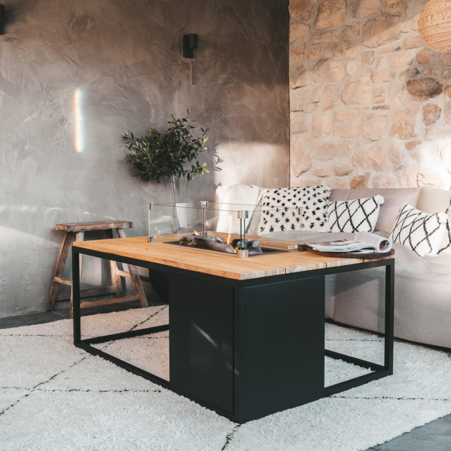 Cosiloft 120 lounge table black / teak