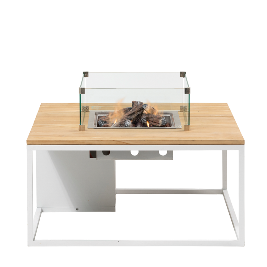 Cosiloft 100 lounge table white / teak