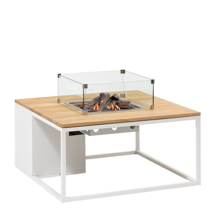 Cosiloft 100 lounge table white / teak