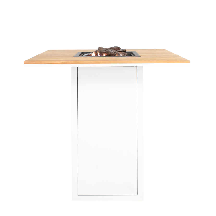 Cosiloft 100 bar table white / teak