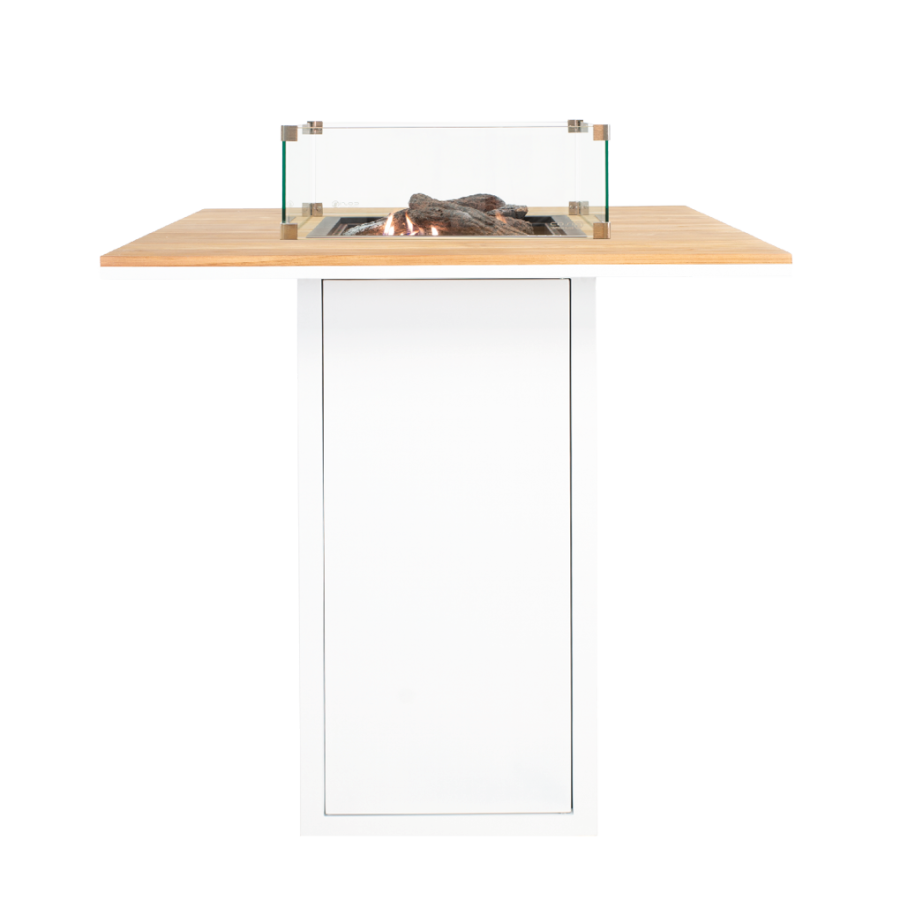 Cosiloft 100 bar table white / teak