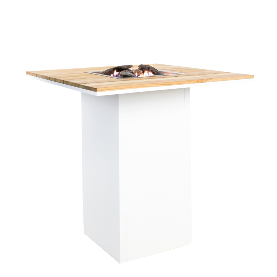 Cosiloft 100 bar table white / teak