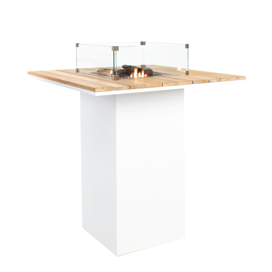 Cosiloft 100 bar table white / teak