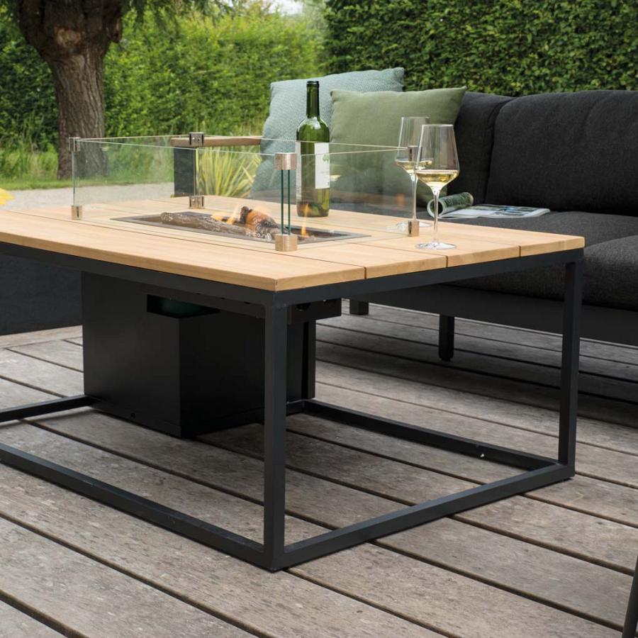 Cosiloft 120 lounge table black / teak