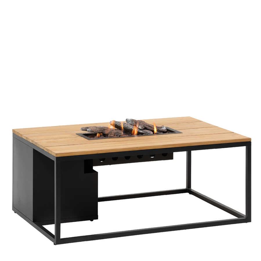Cosiloft 120 lounge table black / teak